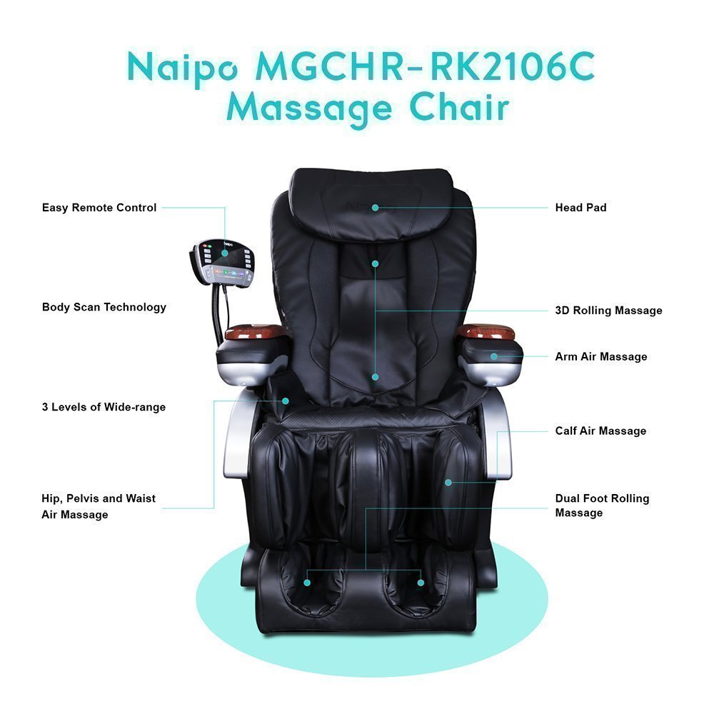 Naipo Shiatsu Back Massager with Heat, Deep Kneading, Rolling and Vibration - NAIPO